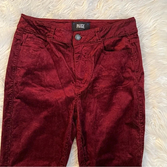 PAIGE Hoxton Ultra Skinny Velvet Corduroy Pants Dark Currant Women’s  27 - Picture 5 of 13